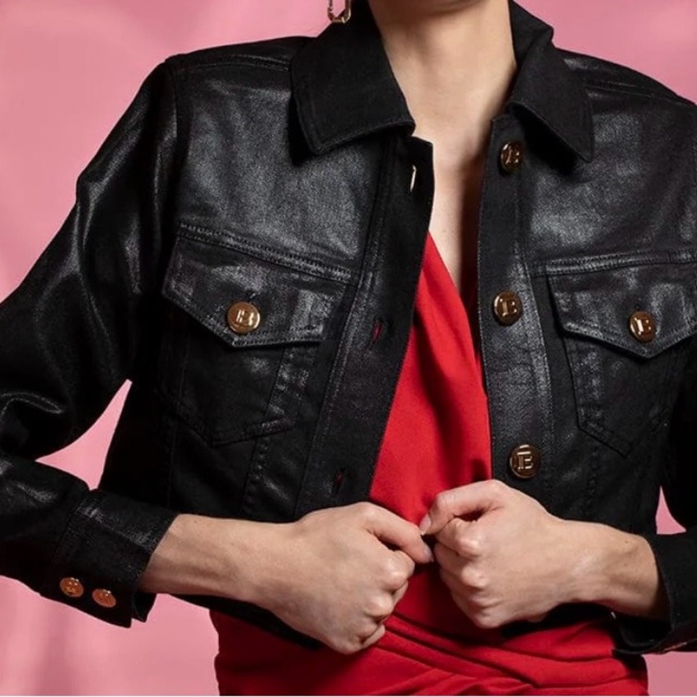 Balmain
Crop Coated Denim Jacket, Size US 6 - Picture 5 of 7